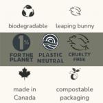 Myni is Made in Canada, biodegradable, compostable, 1% for the planet