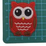 Patch: Fabric Embroidered Owl mesasured
