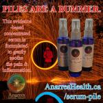Three bottles of pile serum with a background of a ring of fire