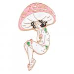Mushroom Faery Enamel Pin Pink