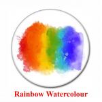 Button: Proud rainbow watercolour