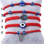 Choice of bracelets: Hamsa Charm with Braided Red Cord