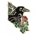Crow with flower and leaves