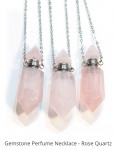 gemstone bottle pendant - rose quartz