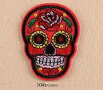 Patch: Fabric Embroidered Day of the Dead Skull rose