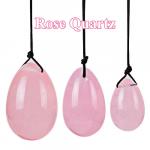 Yoni Egg: Set of 3 for Pelvic Exercise Rose Quartz
