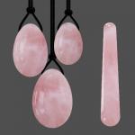 Yoni Set Rose Quartz Natural Stone Pelvic Floor detail