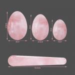 Yoni Set Rose Quartz Natural Stone Pelvic Floor measured