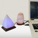 Himalayan Salt Lamp USB Pyramid with USB in a Laptop