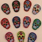  Fabric Embroidered Day of the Dead Skull All