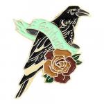 Crow with red rose and the word Solitude