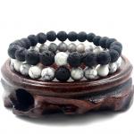 Diffuser Bracelet: Lava and Howlite Stone Beads stand