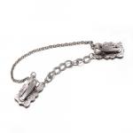Judaica: Tallit Clip, Floral Chain Silver Colour back
