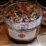 Anarres Twilight Delight Tea closeup of open jar.