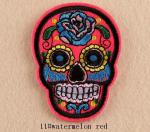 Patch: Fabric Embroidered Day of the Dead Skull watermelon
