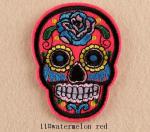 Patch: Fabric Embroidered Day of the Dead Skull watermelon
