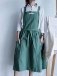 Apron: Cotton Blend, Crossover Pleated Skirt Design with Two Pockets